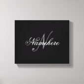 Uniek monogram voor speciale zwart-witnamen canvas afdruk (Voorkant)