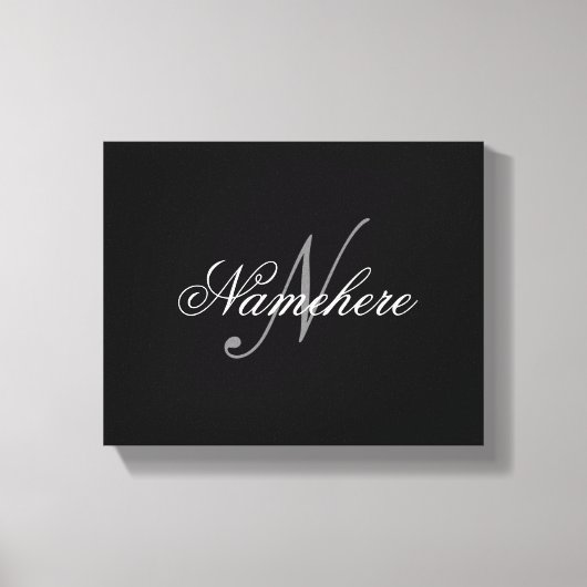 Uniek monogram voor speciale zwart-witnamen canvas afdruk (Voorkant)