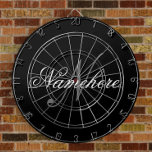 Uniek monogram voor speciale zwart-witnamen dartbord<br><div class="desc">Speciaal uniek zwart-wit monogram ontwerp van de Naam voor iedereen.</div>