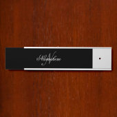 Uniek monogram voor speciale zwart-witnamen deurbordje