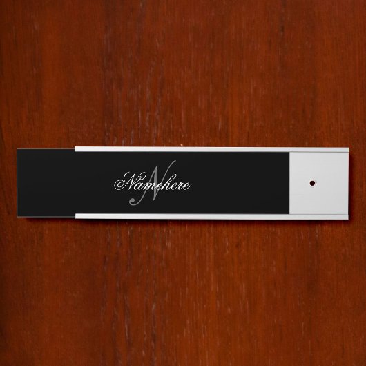 Uniek monogram voor speciale zwart-witnamen deurbordje