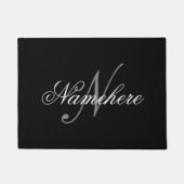 Uniek monogram voor speciale zwart-witnamen deurmat (Voorkant)