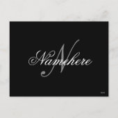 Uniek monogram voor speciale zwart-witnamen feestdagenkaart (Achterkant)