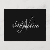 Uniek monogram voor speciale zwart-witnamen feestdagenkaart (Voorkant)