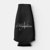 Uniek monogram voor speciale zwart-witnamen flesjeskoeler (Voorkant)