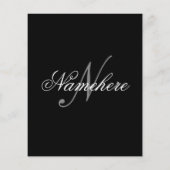 Uniek monogram voor speciale zwart-witnamen flyer (Achterkant)