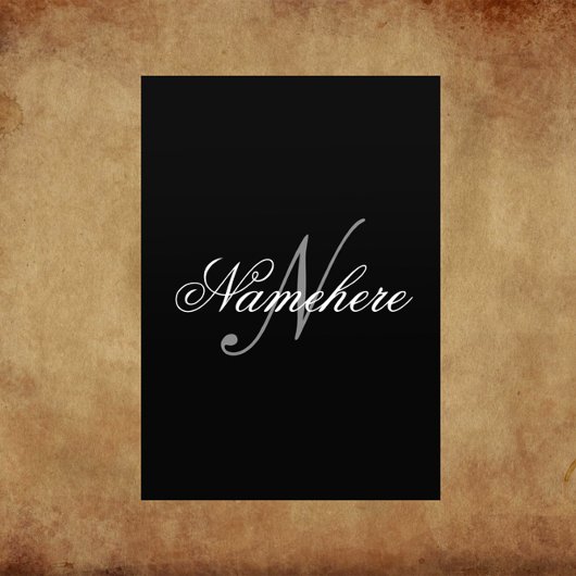 Uniek monogram voor speciale zwart-witnamen flyer