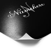 Uniek monogram voor speciale zwart-witnamen foto afdruk (Hoek)