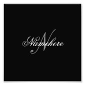 Uniek monogram voor speciale zwart-witnamen foto afdruk (Voorkant)