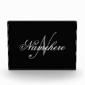 Uniek monogram voor speciale zwart-witnamen fotoblokken (Voorkant)