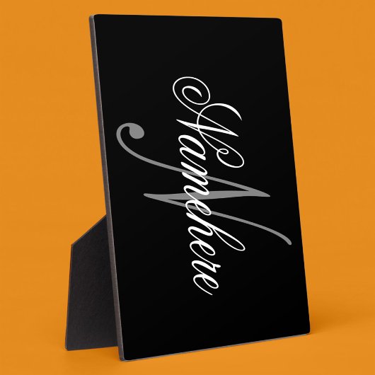 Uniek monogram voor speciale zwart-witnamen fotoplaat