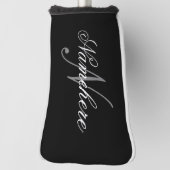 Uniek monogram voor speciale zwart-witnamen golfheadcover (Draai 90)