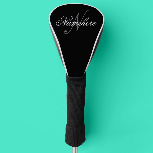 Uniek monogram voor speciale zwart-witnamen golfheadcover