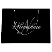 Uniek monogram voor speciale zwart-witnamen groot cadeauzakje (Voorkant)