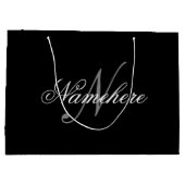 Uniek monogram voor speciale zwart-witnamen groot cadeauzakje (Achterkant)