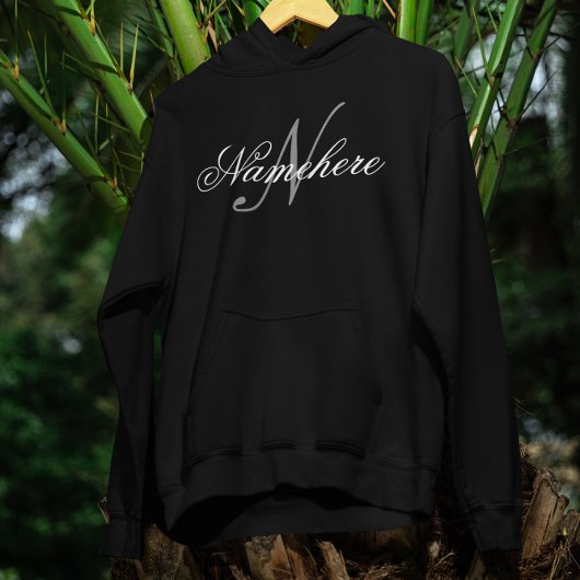 Uniek monogram voor speciale zwart-witnamen hoodie