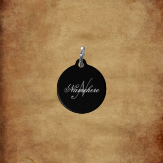 Uniek monogram voor speciale zwart-witnamen huisdierpenning