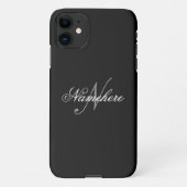 Uniek monogram voor speciale zwart-witnamen iPhone hoesje (Achterkant)