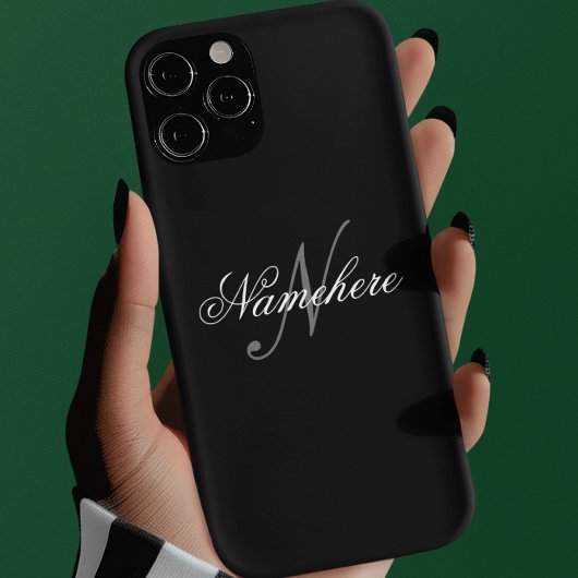 Uniek monogram voor speciale zwart-witnamen iPhone hoesje