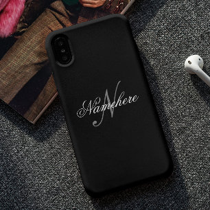 Uniek monogram voor speciale zwart-witnamen iPhone XS max hoesje