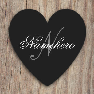 Uniek monogram voor speciale zwart-witnamen kartonnen onderzetters