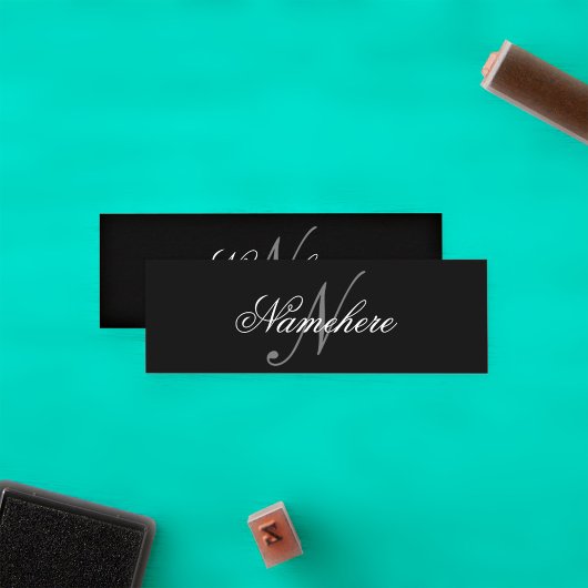 Uniek monogram voor speciale zwart-witnamen klantenkaartje