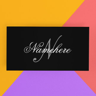 Uniek monogram voor speciale zwart-witnamen kortingskaartje