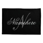 Uniek monogram voor speciale zwart-witnamen kussensloop (Achterkant)