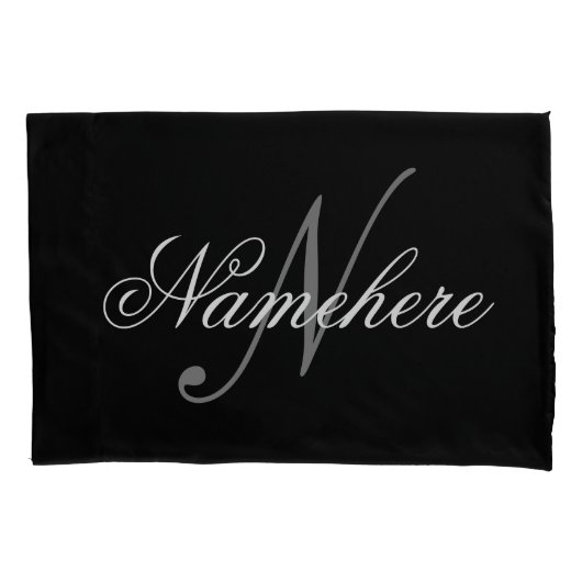 Uniek monogram voor speciale zwart-witnamen kussensloop (Voorkant)