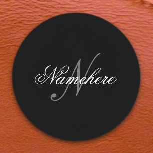 Uniek monogram voor speciale zwart-witnamen labels