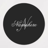 Uniek monogram voor speciale zwart-witnamen labels (Design 1)