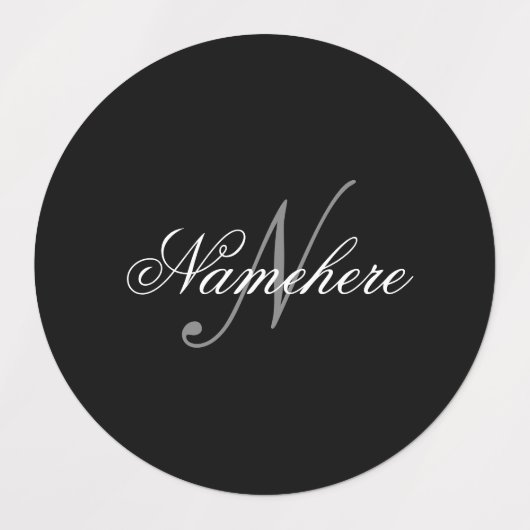 Uniek monogram voor speciale zwart-witnamen labels (Design 1)
