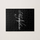Uniek monogram voor speciale zwart-witnamen legpuzzel (Horizontaal)