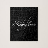 Uniek monogram voor speciale zwart-witnamen legpuzzel (Verticaal)