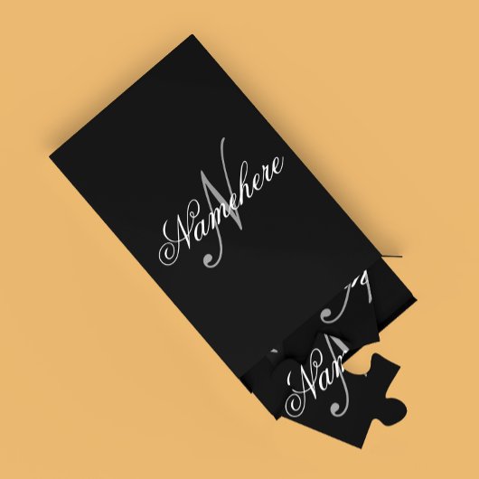 Uniek monogram voor speciale zwart-witnamen legpuzzel