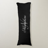 Uniek monogram voor speciale zwart-witnamen lichaamskussen (Voorkant Verticaal)