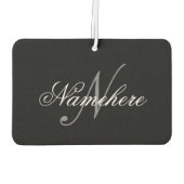 Uniek monogram voor speciale zwart-witnamen luchtverfrisser (Achterkant)