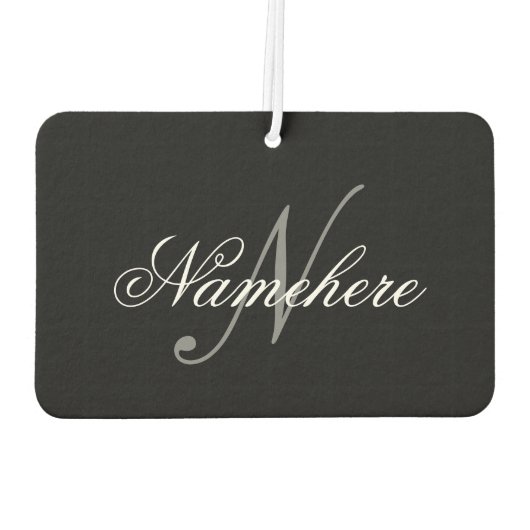 Uniek monogram voor speciale zwart-witnamen luchtverfrisser (Achterkant)