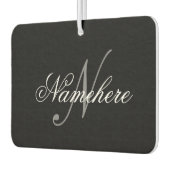 Uniek monogram voor speciale zwart-witnamen luchtverfrisser (Links)