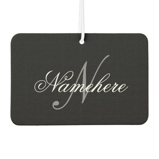 Uniek monogram voor speciale zwart-witnamen luchtverfrisser (Voorkant)