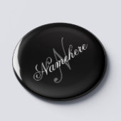 Uniek monogram voor speciale zwart-witnamen magneet