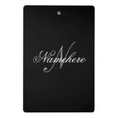 Uniek monogram voor speciale zwart-witnamen mini klembord (Achterkant)