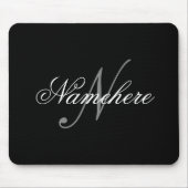 Uniek monogram voor speciale zwart-witnamen muismat (Voorkant)