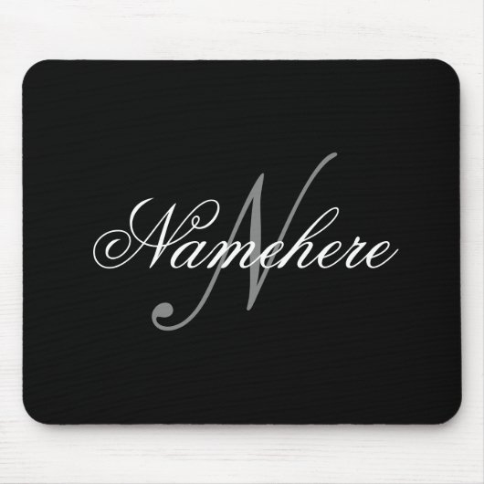 Uniek monogram voor speciale zwart-witnamen muismat (Voorkant)
