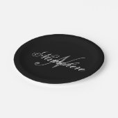 Uniek monogram voor speciale zwart-witnamen papieren bordje (Gekanteld)