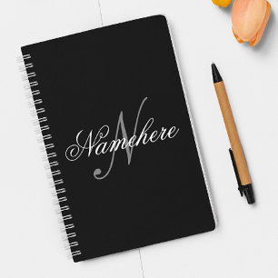 Uniek monogram voor speciale zwart-witnamen planner