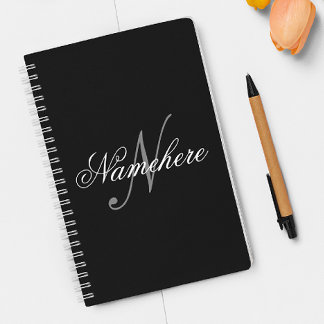 Uniek monogram voor speciale zwart-witnamen planner