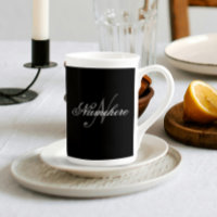Uniek monogram voor speciale zwart-witnamen