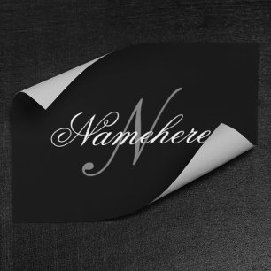 Uniek monogram voor speciale zwart-witnamen poster