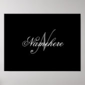 Uniek monogram voor speciale zwart-witnamen poster (Voorkant)